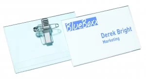 Image of Durable Name Badge 54x90mm Combi Clip Fastener 814519 Pack of 50
