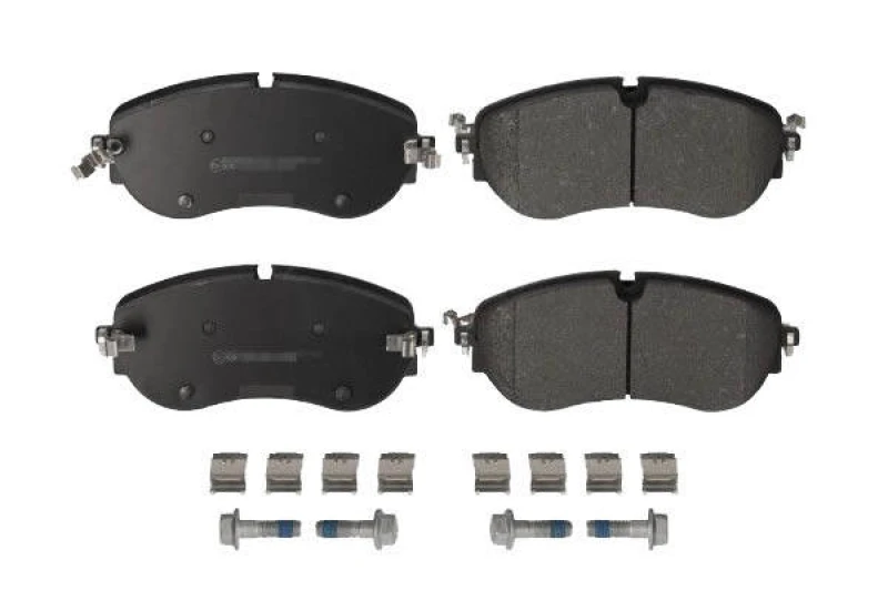 Image of SWAG 33 11 0582 Brake pad set Front Axle, prepared for wear warning indicator, with brake caliper screws Brake Pad Set,disc brake (402)