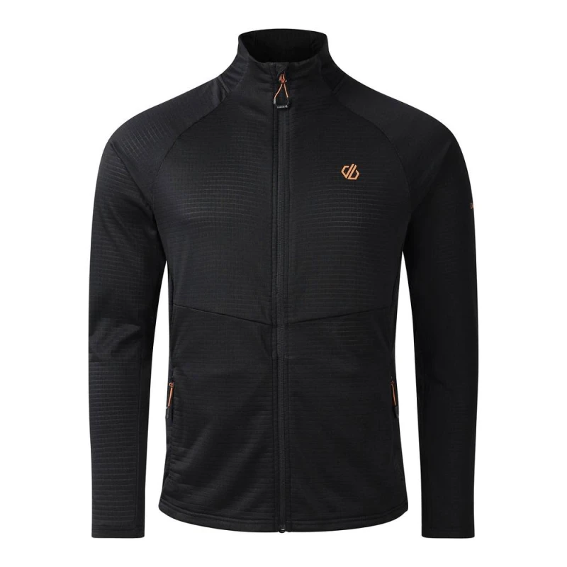 Image of Dare 2b Mens Apex Full Zip Stretch Midlayer in Jet Black Size: 3XL Jet Black Male 3XL