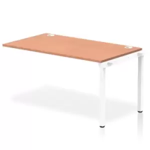 Image of Impulse Bench Single Row Ext Kit 1400 White Frame Office Bench Desk Beech