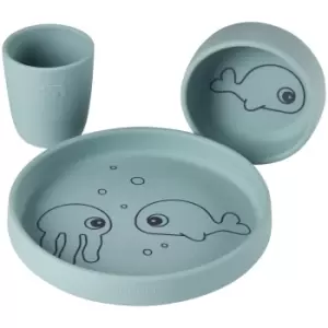Image of Done by Deer Silicone Dinner Set - Sea Friends - Blue