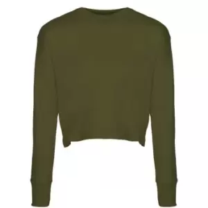 Image of Next Level Womens/Ladies Long-Sleeved T-Shirt (L) (Military Green)