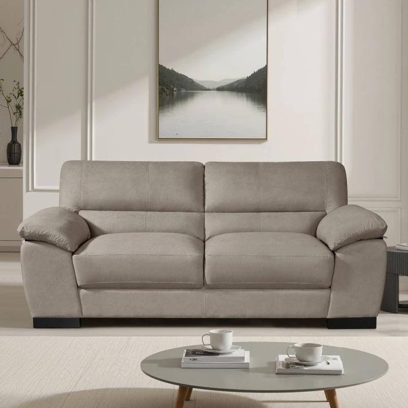 Image of Artemis Home Mellette 3 Seat Fabric Sofa in Brown Size: 3 Seater Brown Unisex 3 Seater