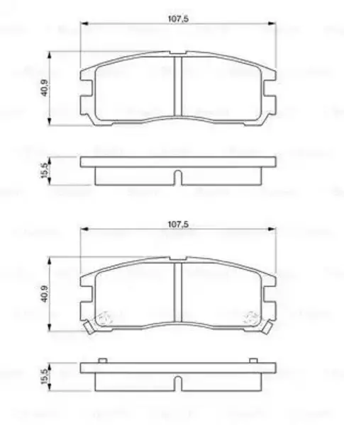 Image of Bosch 0986461145 BP594 Brake Pad Set Disc Brake Rear Axle