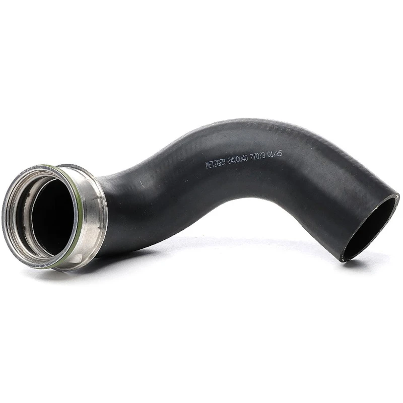 Image of METZGER 2400040 Turbocharger Hose without clamp, with quick coupling, Rubber with fabric lining Rubber with fabric lining Charger Intake Hose (3314)