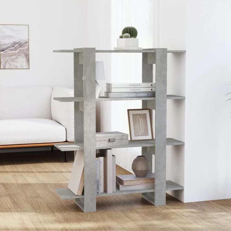 Image of VIDAXL Vidaxl - Book Cabinet/Room Divider Concrete Grey 100x30x123.5cm 8720286842591
