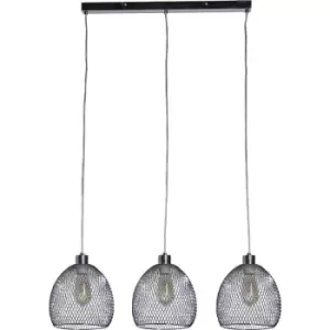 image of Minisun - 3 Way Over Table Ceiling Light Fitting With Mesh Lampshades