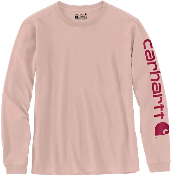 Image of Carhartt Workwear Logo Ladies Long Sleeve Shirt, pink, Size XL for Women
