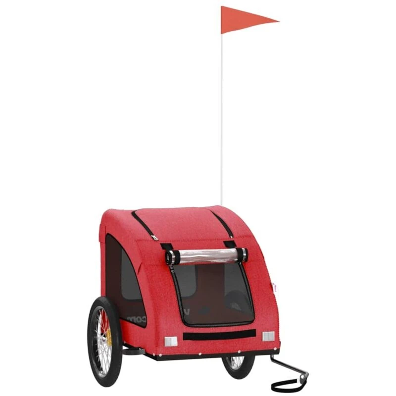 Image of VIDAXL Vidaxl - Pet Bike Trailer Red Oxford Fabric and Iron 8720845770495