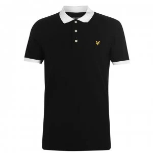 Image of Lyle and Scott Contrast Collar Polo Shirt - Blk/Wht Z893