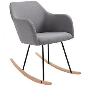 Image of HOMCOM Polyester Linen Upholstered Rocking Armchair Grey