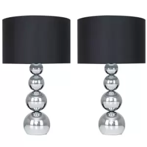 Marissa Pair of Silver Table Lamp