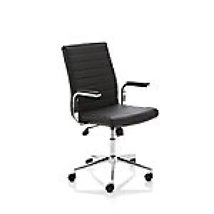 Image of Executive Chair Ezra Black Leather With Fixed Padded Arms