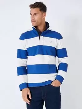 Image of Crew Clothing Padstow Pique Sweatshirt, Bright Blue, Size L, Men