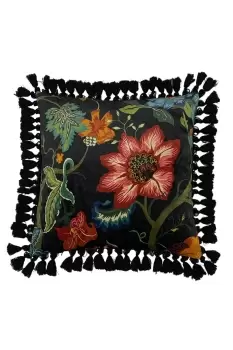 Image of Botanist Floral Printed Tassel Edged Cushion