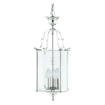 Image of Searchlight Lighting - Searchlight Lanterns - 3 Light Ceiling Lantern Pendant Chrome, Clear Glass, E14