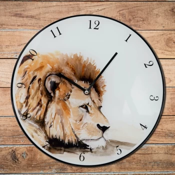 image of Meg Hawkins Wall Clock 30cm - Lion