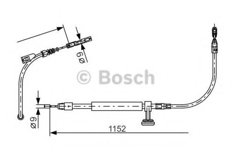 Image of Bosch 1 987 482 332 Brake Cable 1152mm Cable,parking brake (124)
