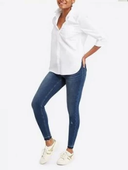 Image of Spanx Distressed Skinny Jeans - Medium Wash