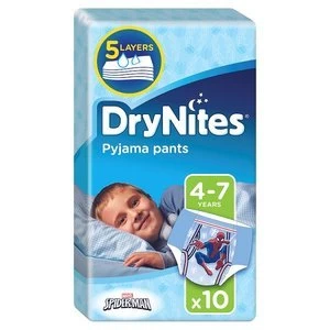 image of Huggies DryNites 4-7 Years Boys Pyjama Pants x 10