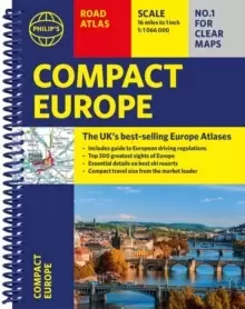 Image of Philip's Compact Atlas Europe : A5 Spiral binding