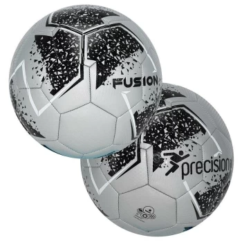 image of Fusion Mini Size 1 Training Ball - Mini (Size 1) - Silver/Black/White - Precision