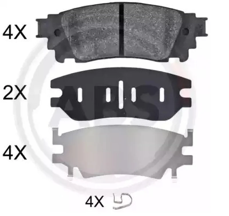 Image of A.B.S. 35097 Brake pad set with acoustic wear warning Brake Pad Set,disc brake (402)