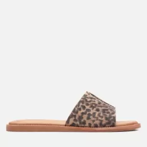 Image of Clarks Womens Karsea Suede Mules - Leopard - UK 5