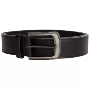 Image of Duke Mens Samuel Large Buckle Leather Belt (40) (Black)