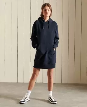 Image of Superdry Womens Vintage Logo Embroidered Hoodie Dress Navy / Eclipse Navy - Size: 10