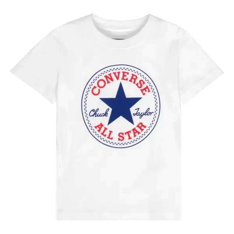 Image of Converse Child's T-Shirt Converse Chuck Patch Blanc Male 13/15 ans