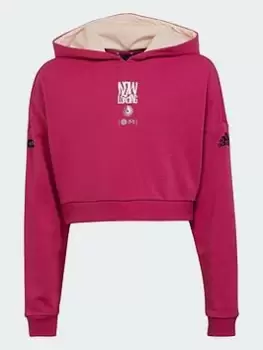 image of Adidas Girls Junior Gaming Arkd3 Cat Ear Hoodie - Pink