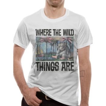 Image of Where The Wild Things Are - Book Cover Mens XX-Large T-Shirt - White