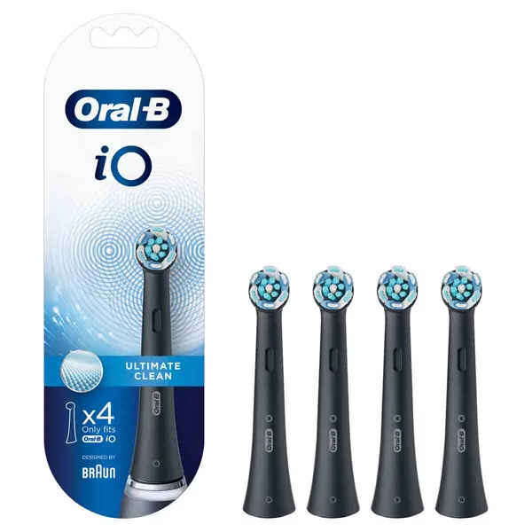 Oral B iO Ultimate Clean Black Electric Toothbrush Replacement Heads 4Pcs