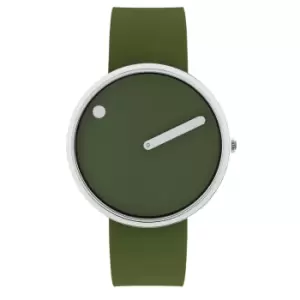 Image of Picto 43396-7764S Olive Green Dial And Silicone Strap Wristwatch