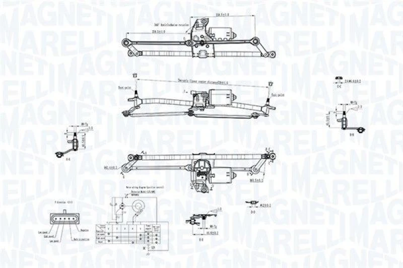 Image of MAGNETI MARELLI Window Wiper System MAGNETI MARELLI 064351763010