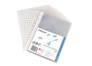Image of Rexel Superfine Lightweight Pocket 55 Micron A5 11010 (PK20)