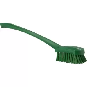 Vikan Long handled washing brush, hard, pack of 10, green