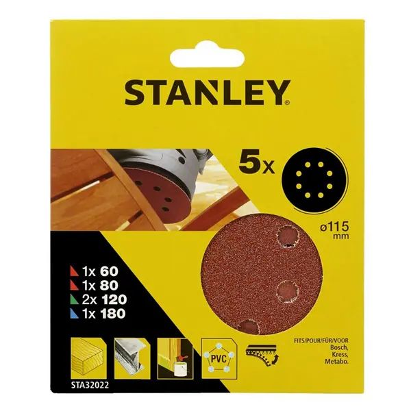 Image of Stanley 115mm ROS Sheets Mixed Pack - STA32022-XJ