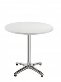 Image of Roma Circular Table With 4 Leg Chrome Base 600mm - White