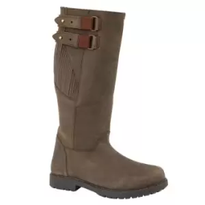 Image of Woodland Mens Blake Waxy Leather Buckle Country Boot (10 UK) (Dark Brown)