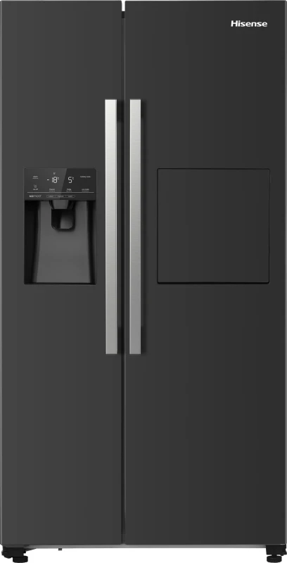 Image of Hisense RS694N4BBE Plumbed Total No Frost American Fridge Freezer - Black - E Rated