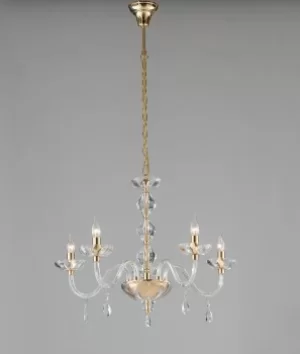 image of RIFLESSO 5 Light Chandeliers Gold, Crystal 70x53cm