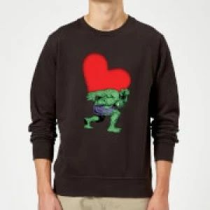 Image of Marvel Comics Hulk Heart Sweatshirt - Black