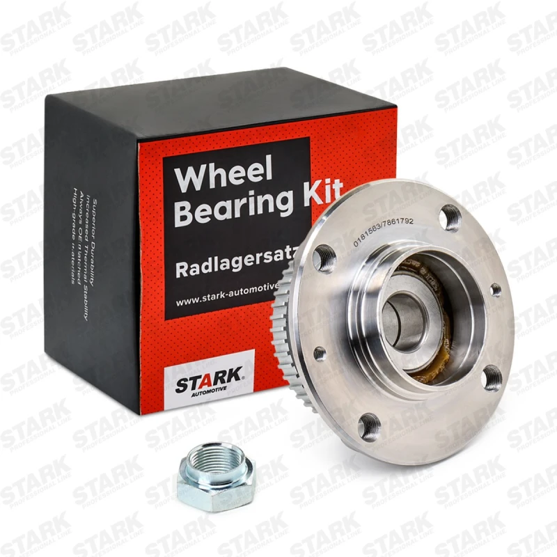 Image of STARK SKWB-0180421 Wheel bearing kit Rear Axle both sides, Wheel Bearing integrated into wheel hub Wheel Bearing Kit (654)