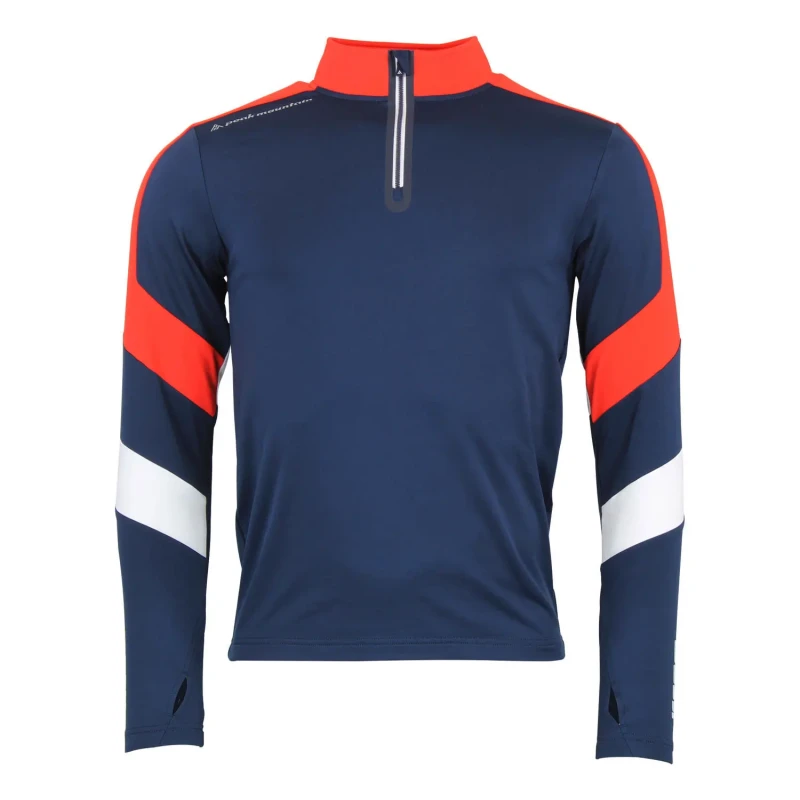 Image of Long-sleeved zip-up undershirt Peak Mountain Caspiro Bleu Male M