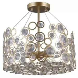 image of Italux Nardo - Modern Flush Ceiling Light Golden Champagne 5 Light , E14