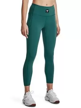 Image of Under Armour Project Rock Meridian Ankle Length Leggings - Green, Size XL, Women