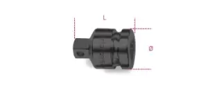 image of Beta Tools 720/15 Impact Socket Adaptor 1/2Female x 3/8Male Drive 007200810