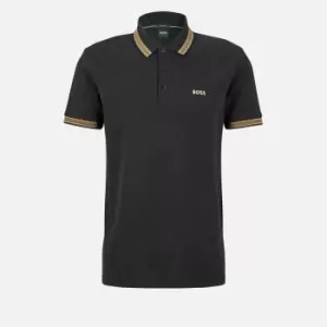 Image of Hugo Boss Contrast Trim Cotton Polo Shirt - L